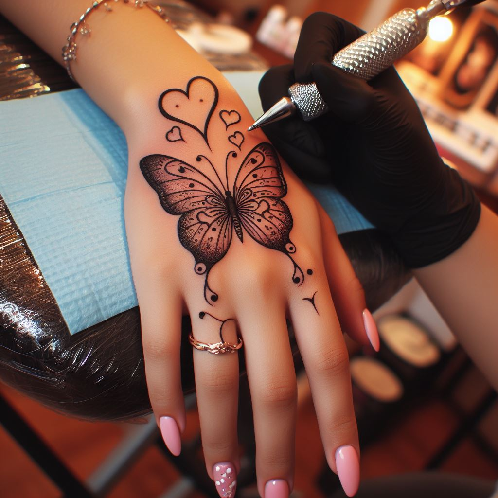 Hand Tattoos Enchanted Butterfly