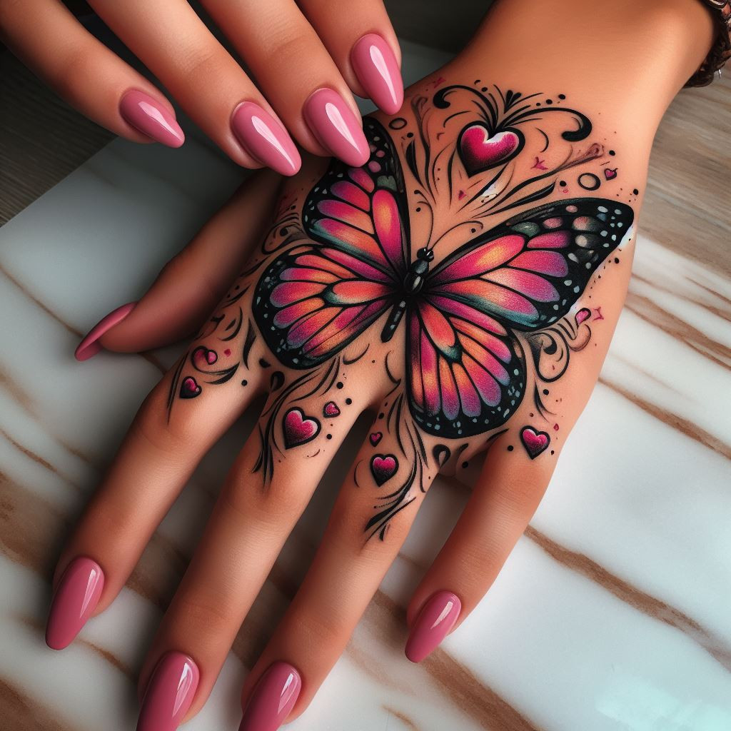 Hand Tattoos Enchanted Butterfly