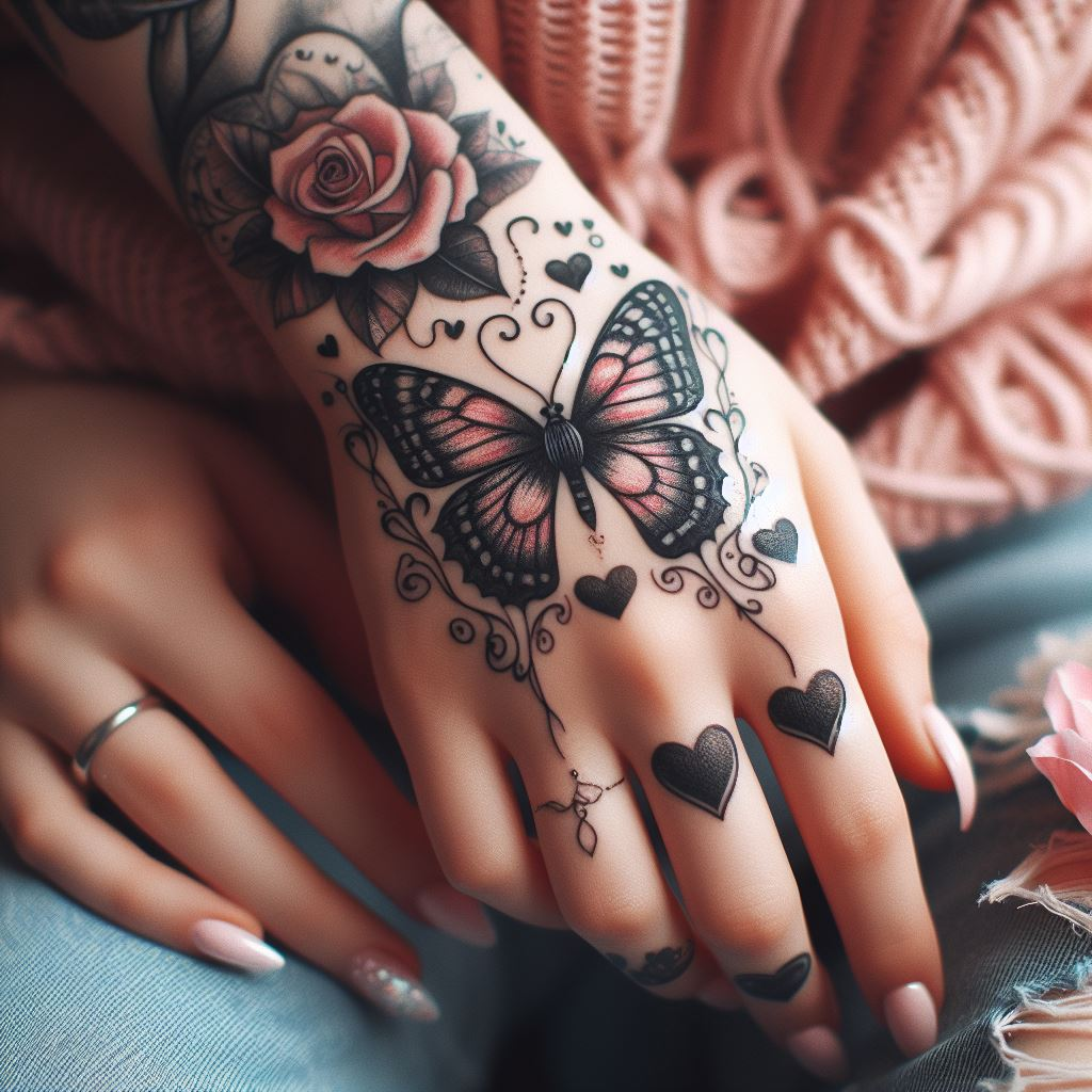 Hand Tattoos Enchanted Butterfly