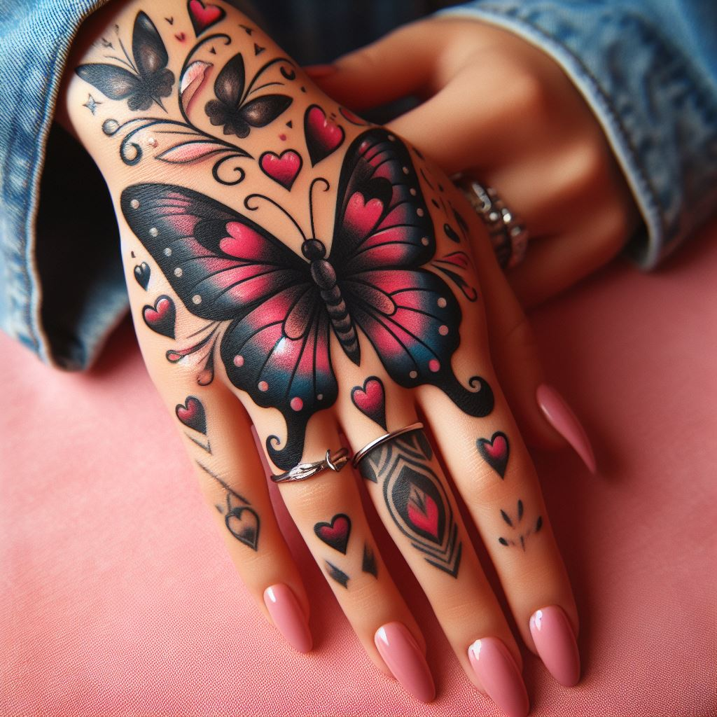 Hand Tattoos Enchanted Butterfly