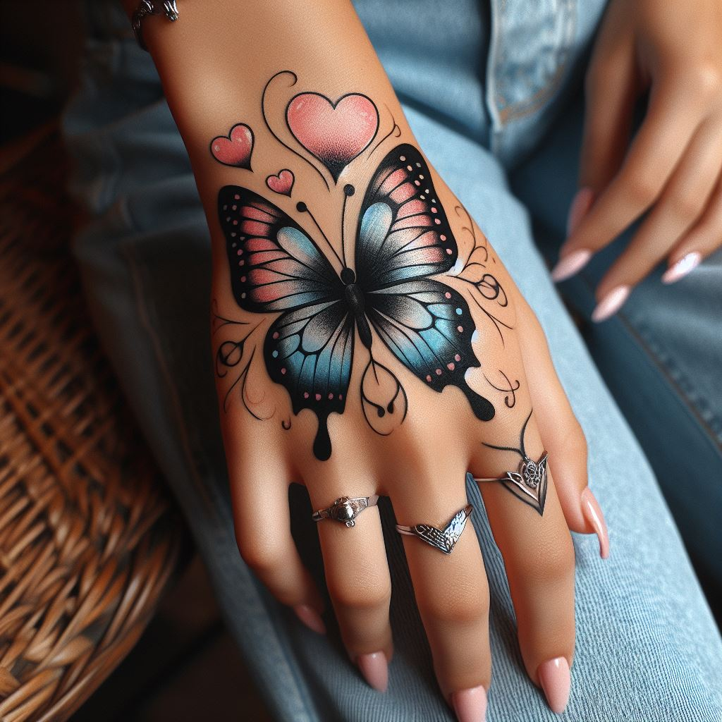 Hand Tattoos Enchanted Butterfly