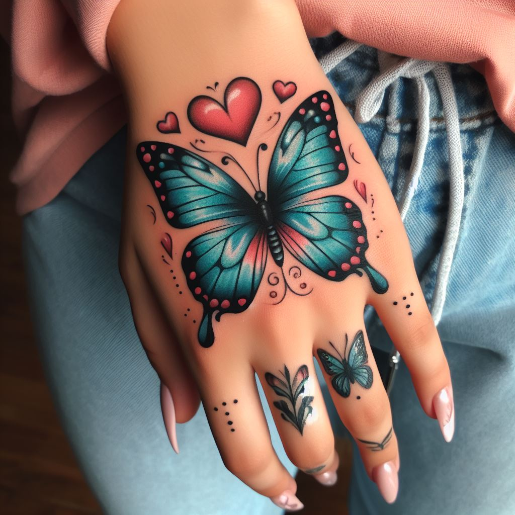 Hand Tattoos Enchanted Butterfly