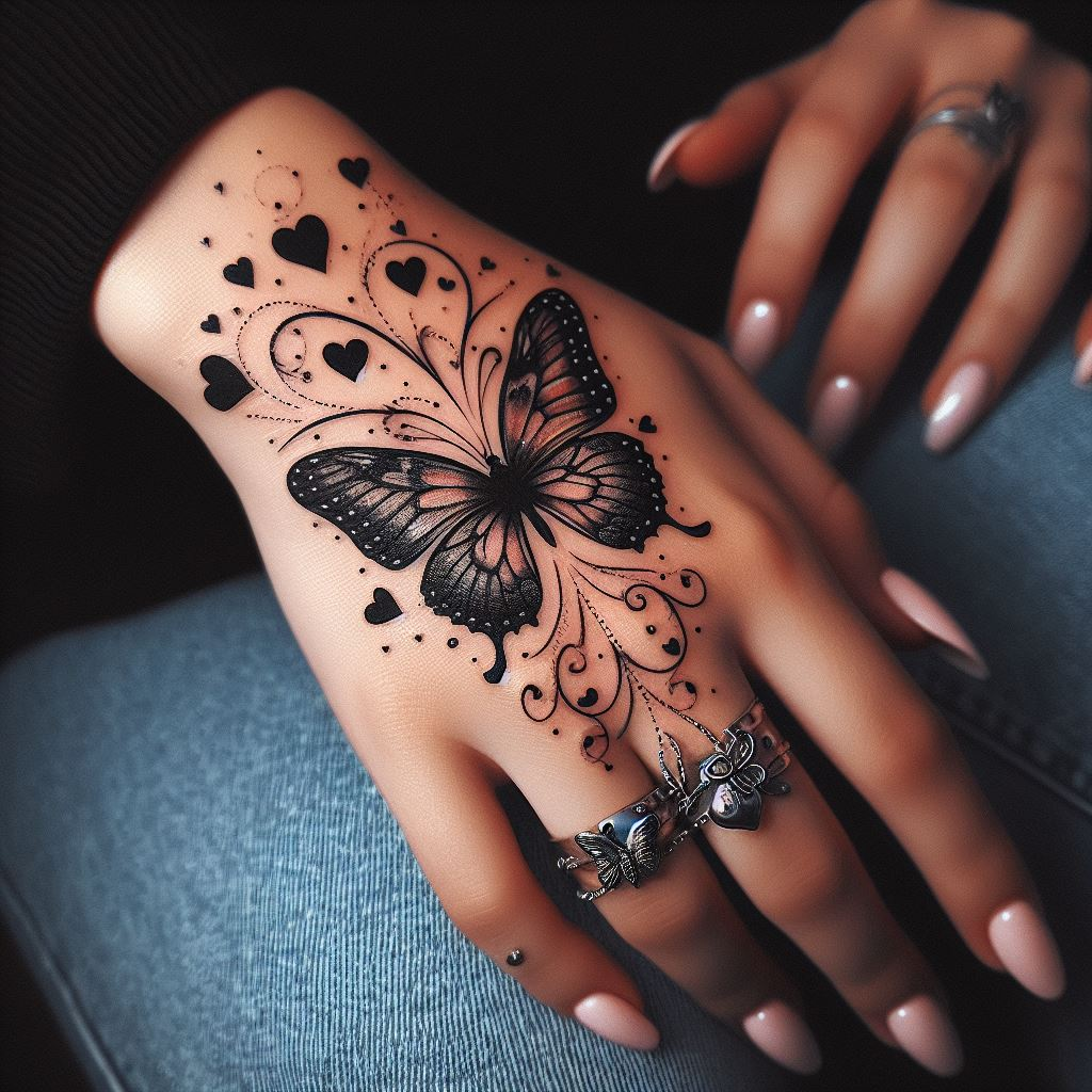 Hand Tattoos Enchanted Butterfly