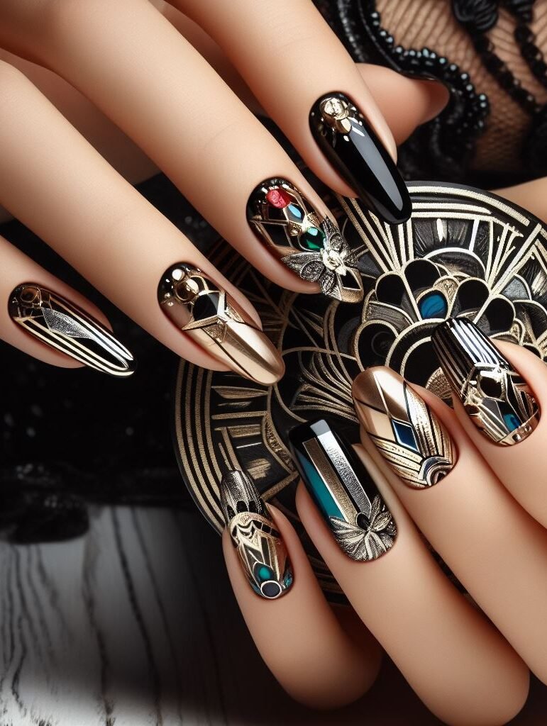 Minimalist marvel! Less is more! Opt for sleek and subtle metallic geometric nail art with clean lines and negative space for a sophisticated and modern twist.