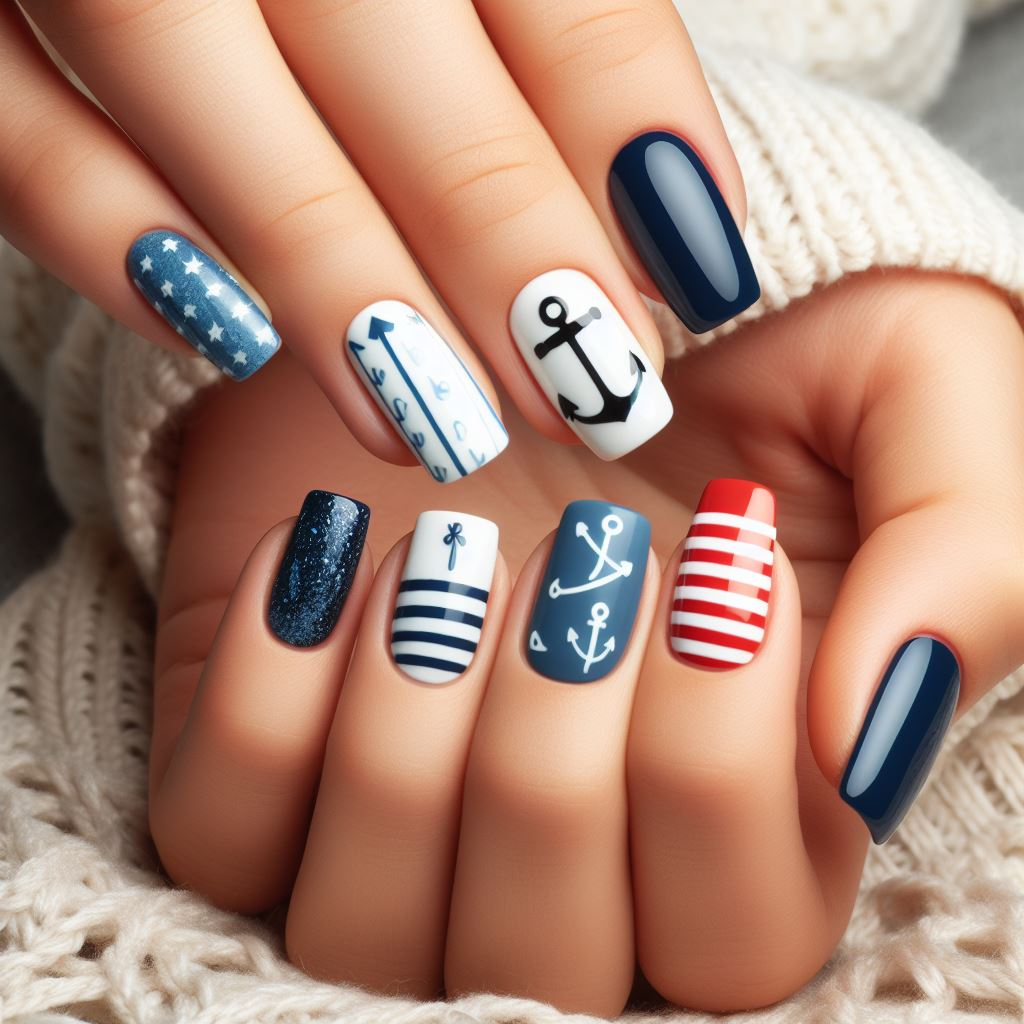 Nautical Nail Art