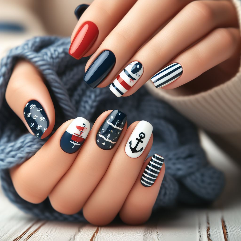 Nautical Nail Art