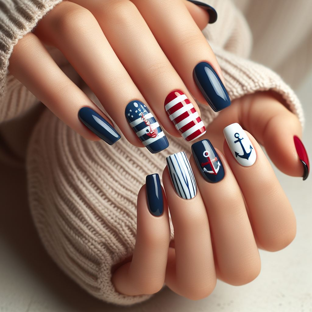 Nautical Nail Art