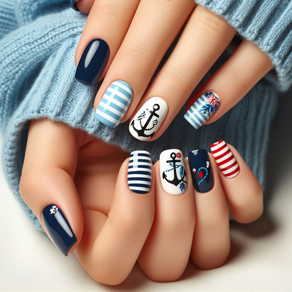 Nautical Nail Art