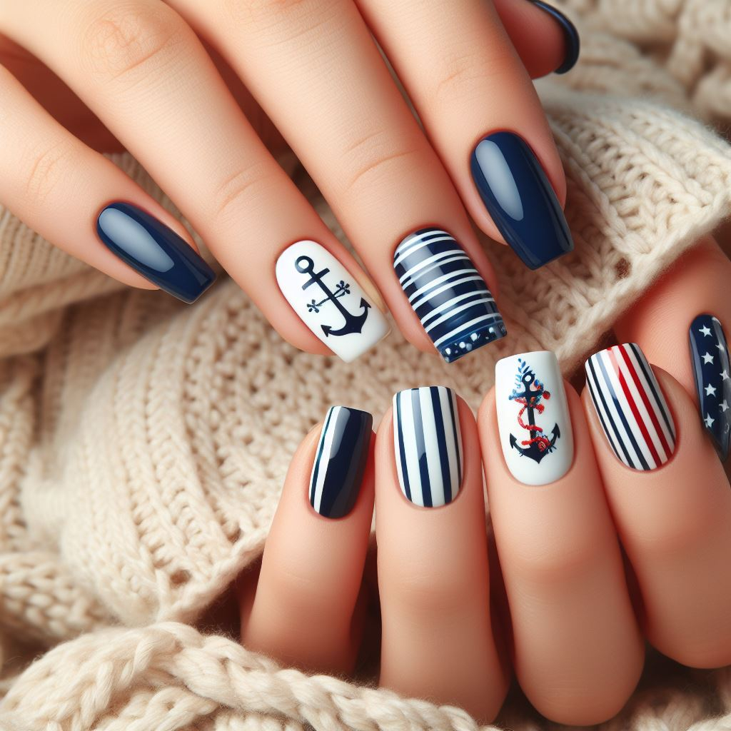 Nautical Nail Art