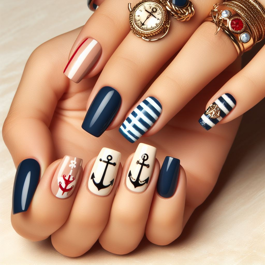 Nautical Nail Art