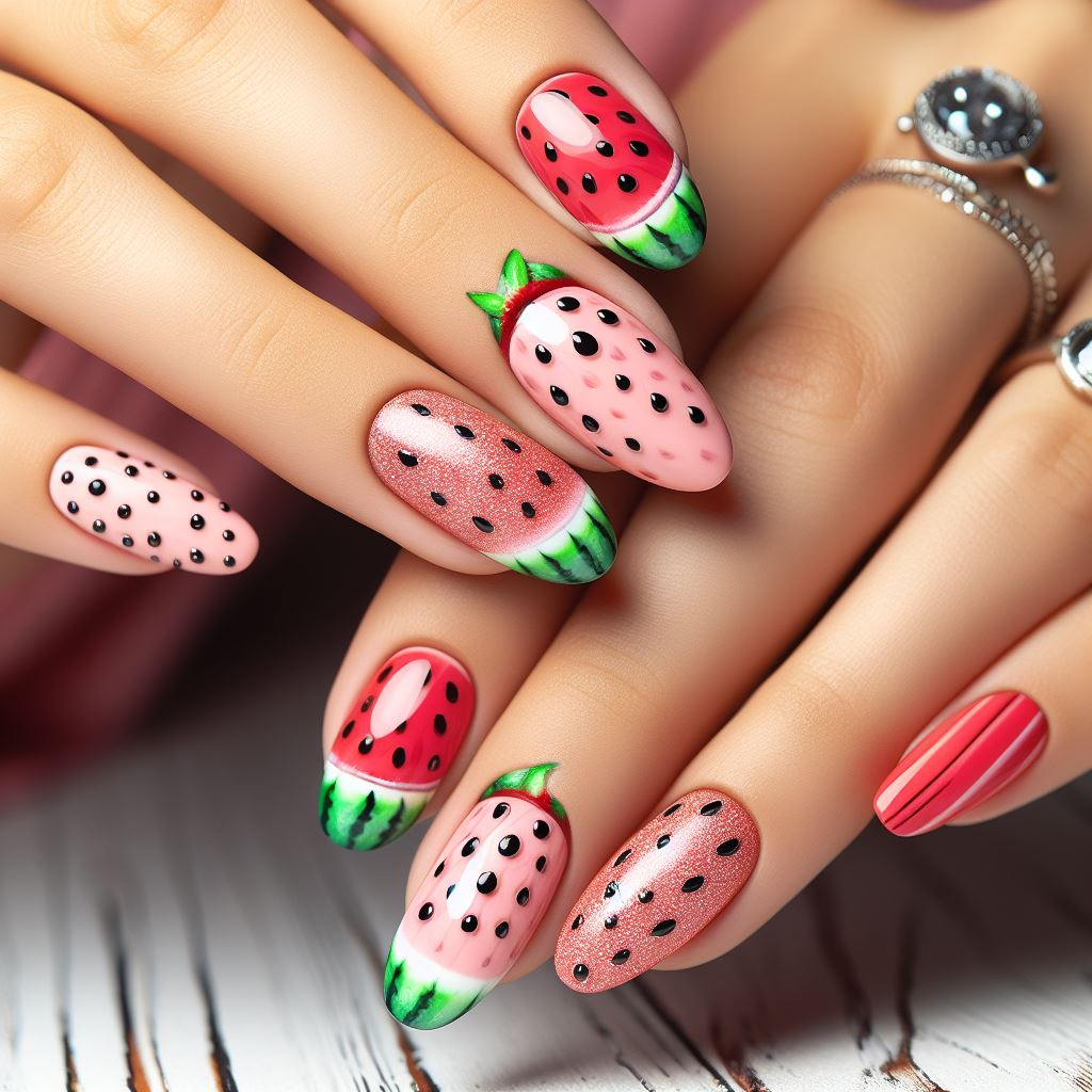 Sweet Fruits Nail Art Designs 2024