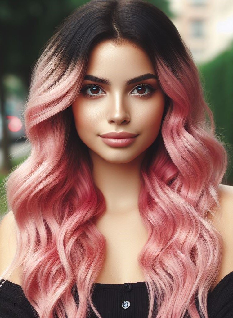 Pink Hairstyles: 22 Modern Inspirations For You To Be In Pink Paradise | Pocoko Pink Hairstyles. Looking for a hairstyle that's both sweet and stylish? Long wavy pink hair with a side part adds a touch of personality. Perfect for everyday or a night out! #pinkhairstyle #pocoko #wavyhair