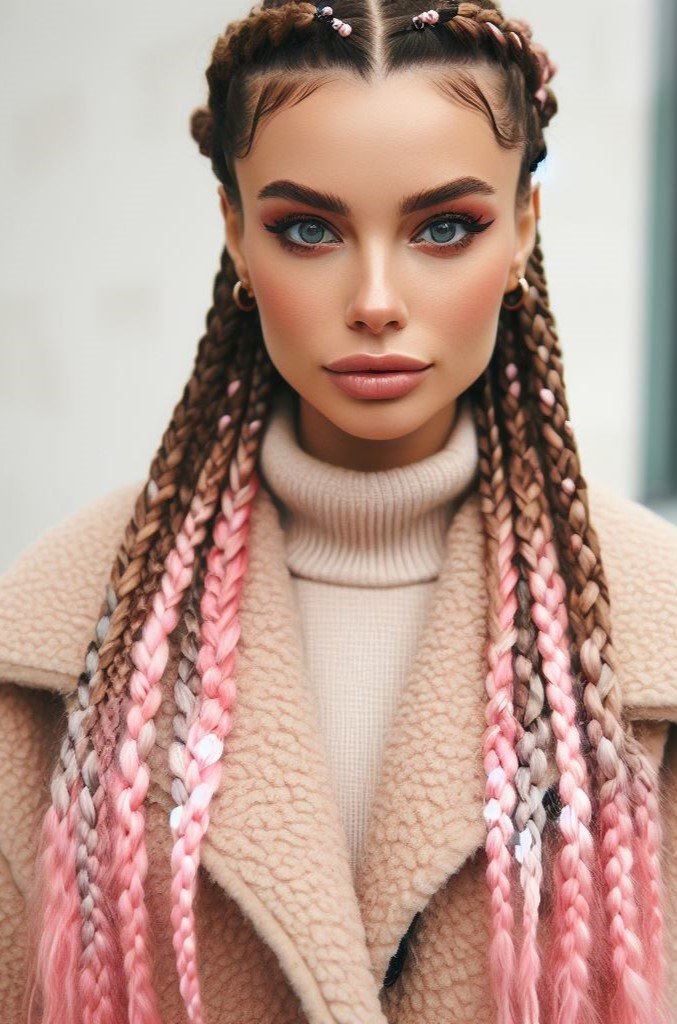 Pink Hairstyles: 22 Modern Inspirations For You To Be In Pink Paradise | Pocoko Power of Pink Hairstyles! Dutch braids are stunning on their own, but adding baby pink tips takes them to the next level. Bold and beautiful! #pinkhairstyle #pocoko #festivalhair #hairinspiration