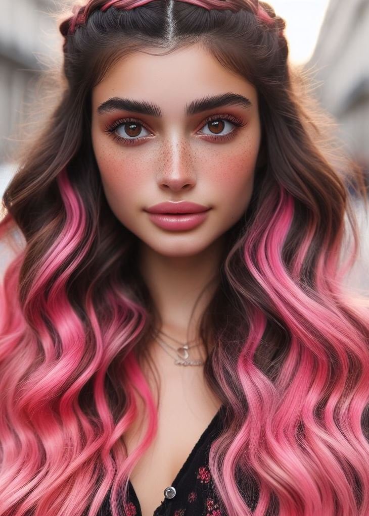 Stunning Crown Braids with Ombre Highlights: Unveiling a World of Color and Style | Pocoko Unleash your inner pop star with this playful bubblegum pink ombre and crown braid hairstyle. #pinkhairgoals #hairstyleinspiration #pocoko