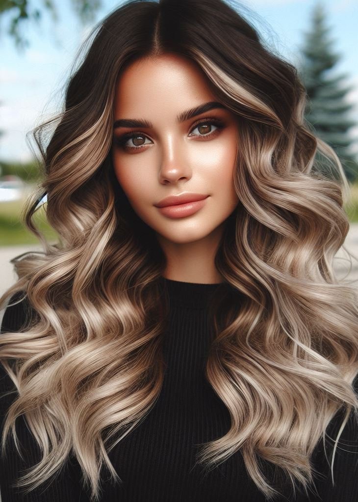 Shine bright like a diamond! ✨ Loose waves and a soft ash blonde color add shimmer and dimension to medium hair for a touch of modern elegance. #mediumhairstyle #ashyhair #pocoko