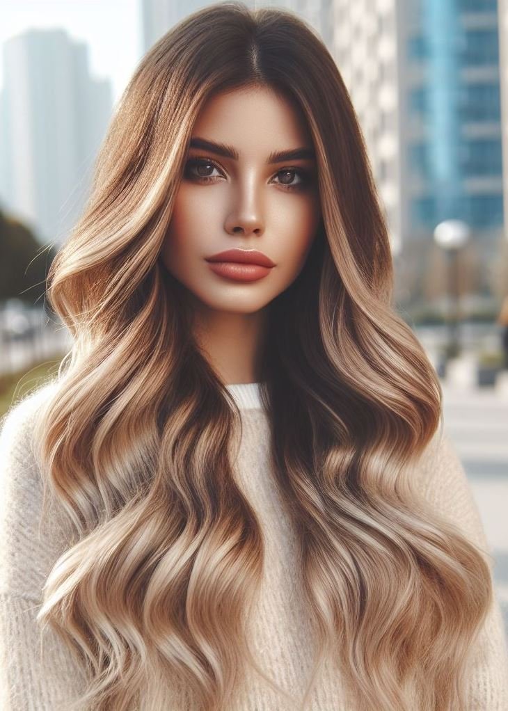 Sun-kissed and carefree! Beachy waves and a subtle ombre create a relaxed, textured look for medium hair. #mediumhairstyle #beachhairgoals #pocoko