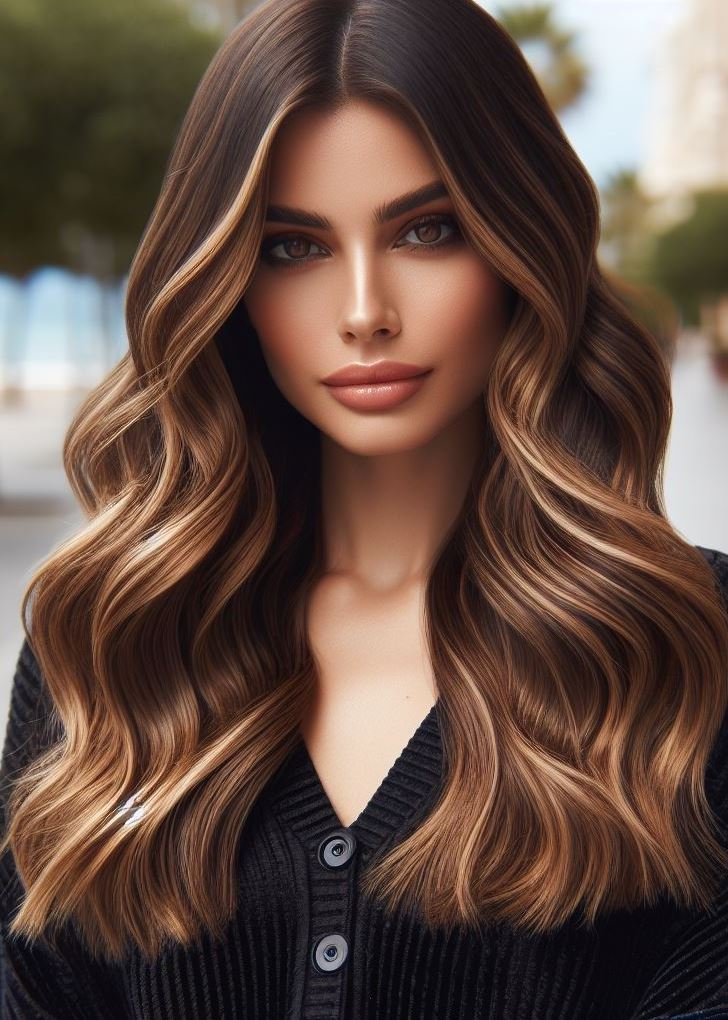 Channel your inner surfer girl! Effortless beach waves and sun-kissed highlights create a carefree and sun-kissed look for your medium hair, perfect for any season. #hairstyles #hairinspiration #pocoko