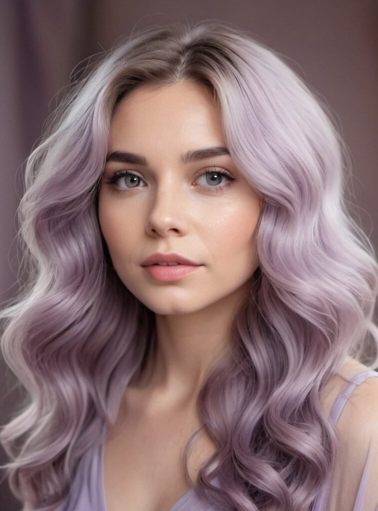 The Romantic Muse with Soft Waves and a Dreamy Lavender Color