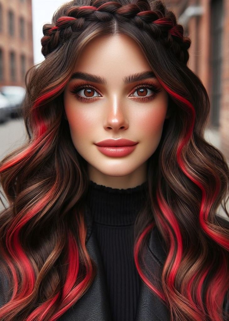 Stunning Crown Braids with Ombre Highlights: Unveiling a World of Color and Style | Pocoko Feeling bold and beautiful? This cherry red ombre with a crown braid is the perfect hairstyle to express your confidence. #redhairlove #hairstylesbytutorial #pocoko