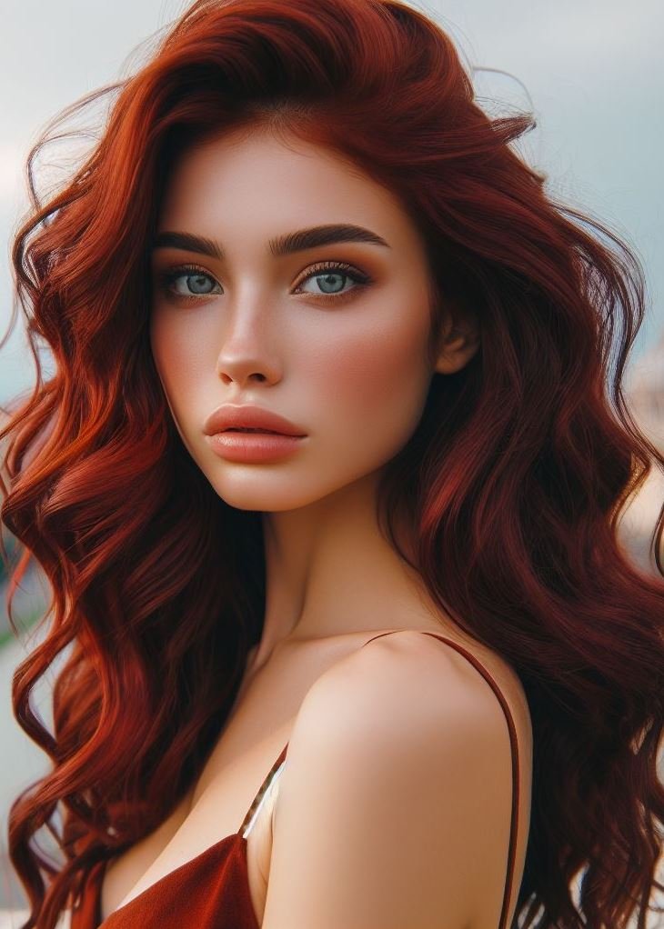 Classic beauty redefined. Medium hair with polished curls and a deep mahogany hue exudes timeless elegance. #hairgoals #curlsfordays #pocoko