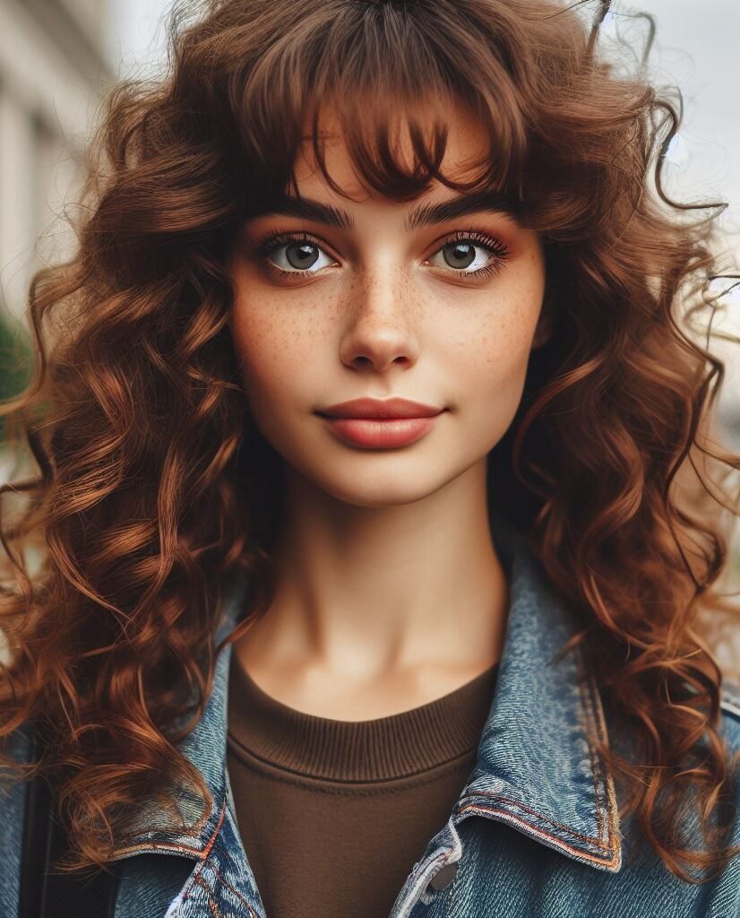 Elevate your style with Curtain Bangs framing medium-long brown wavy locks. Effortlessly chic and versatile, this hairstyle exudes sophistication for any occasion. #CurtainBangs #WavyHair #BrownHair #POCOKO