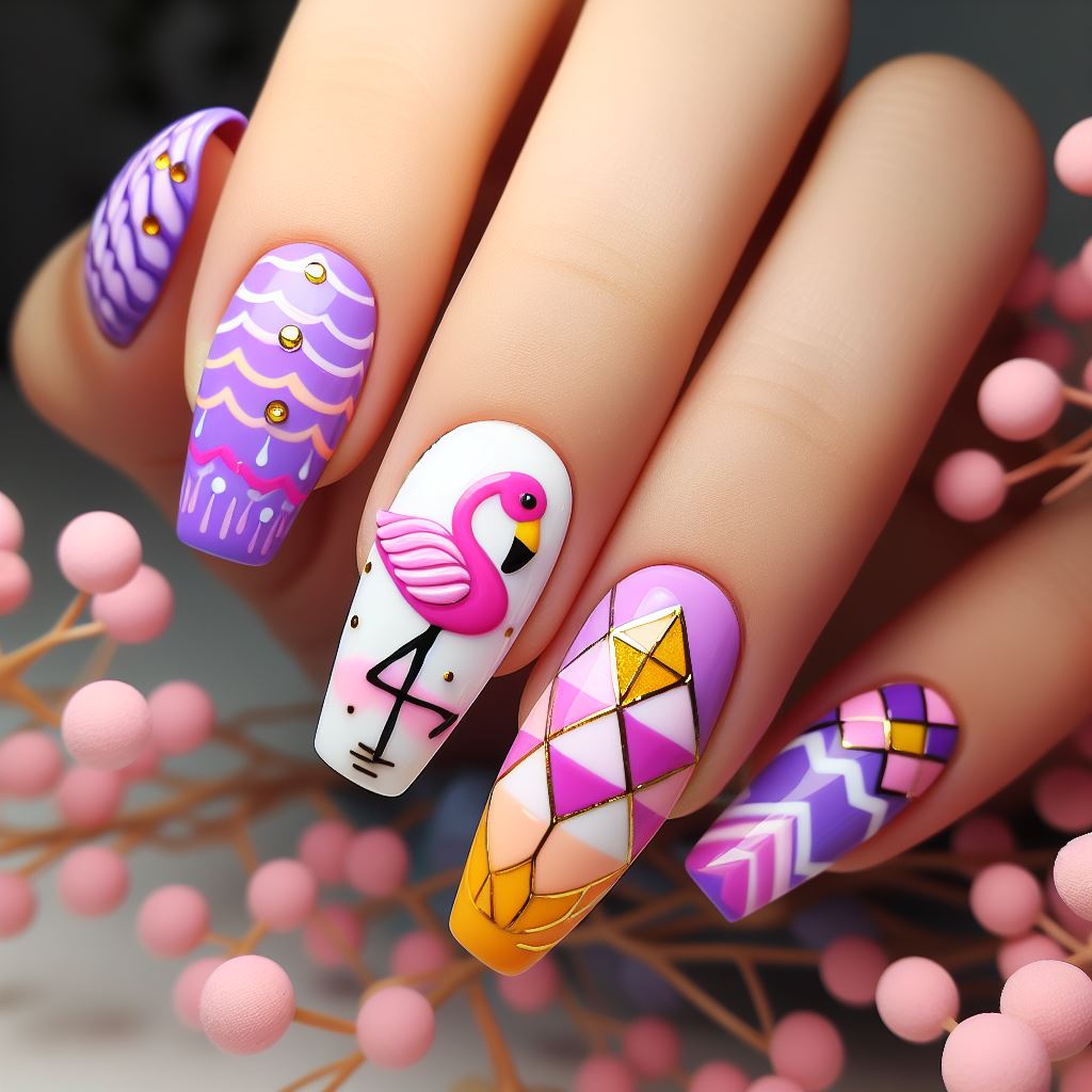 Flamingo Nail Art Ideas That Are Just Fabulous: Designs to Set Your Hands Aflutter | Pocoko