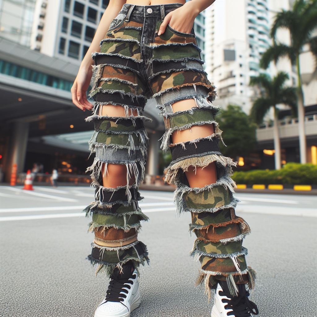 Camo Stacked Jeans
