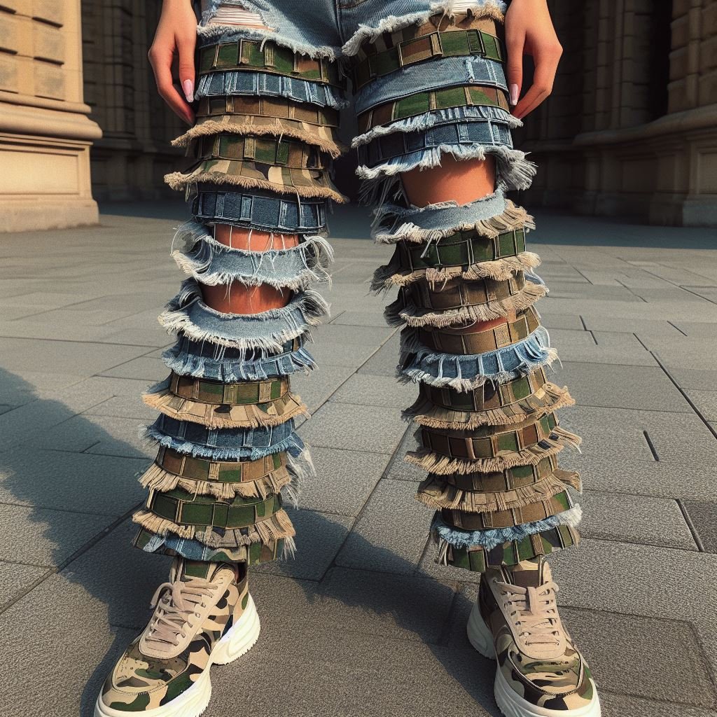 Camo Stacked Jeans