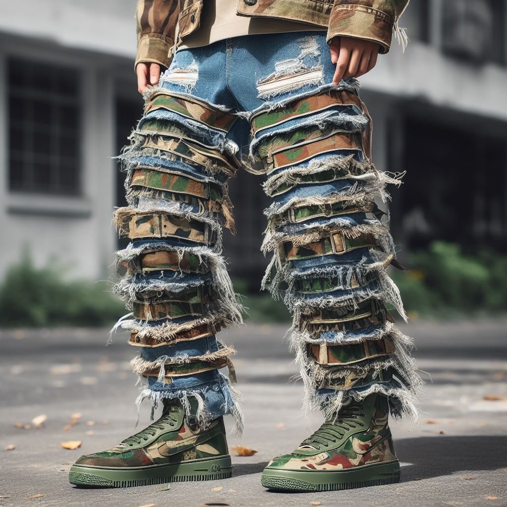 Camo Stacked Jeans