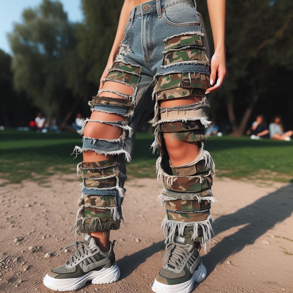 Camo Stacked Jeans