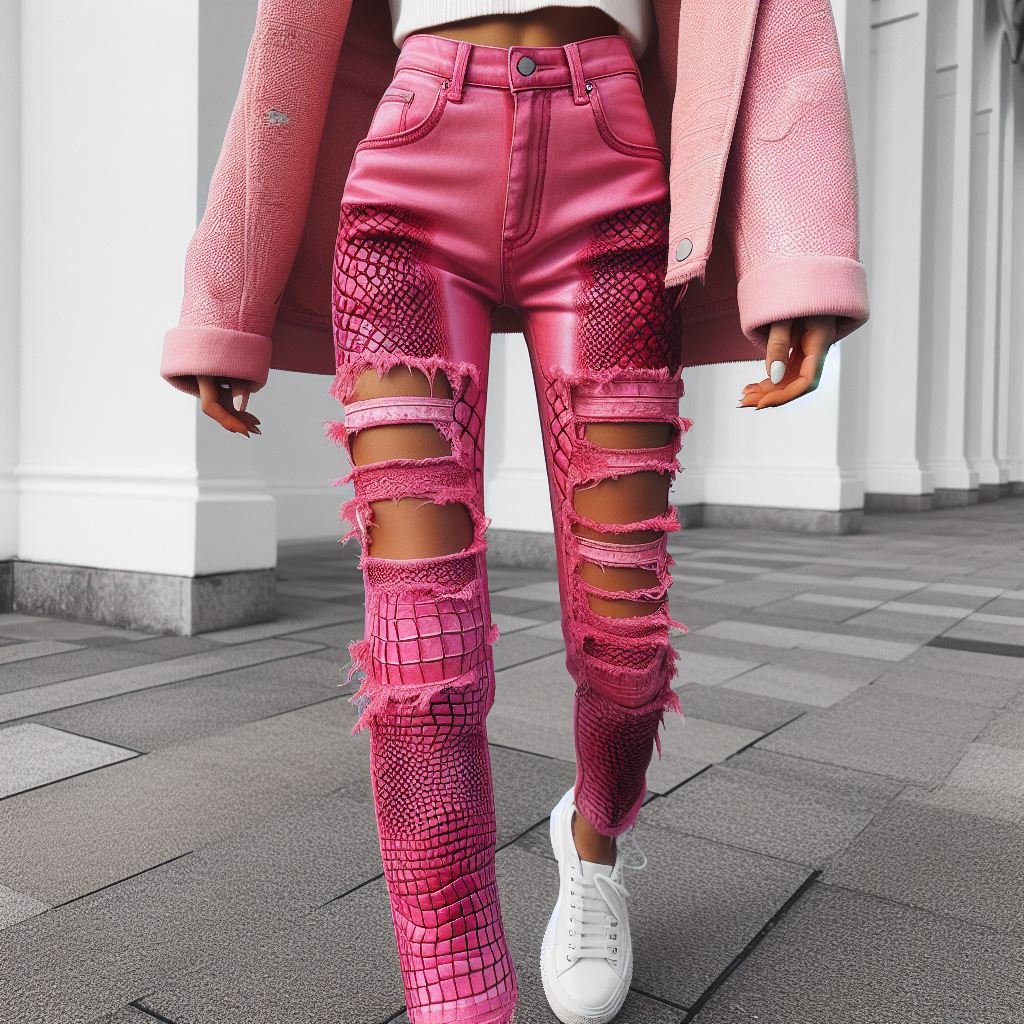 Crocodile Stacked Jeans 