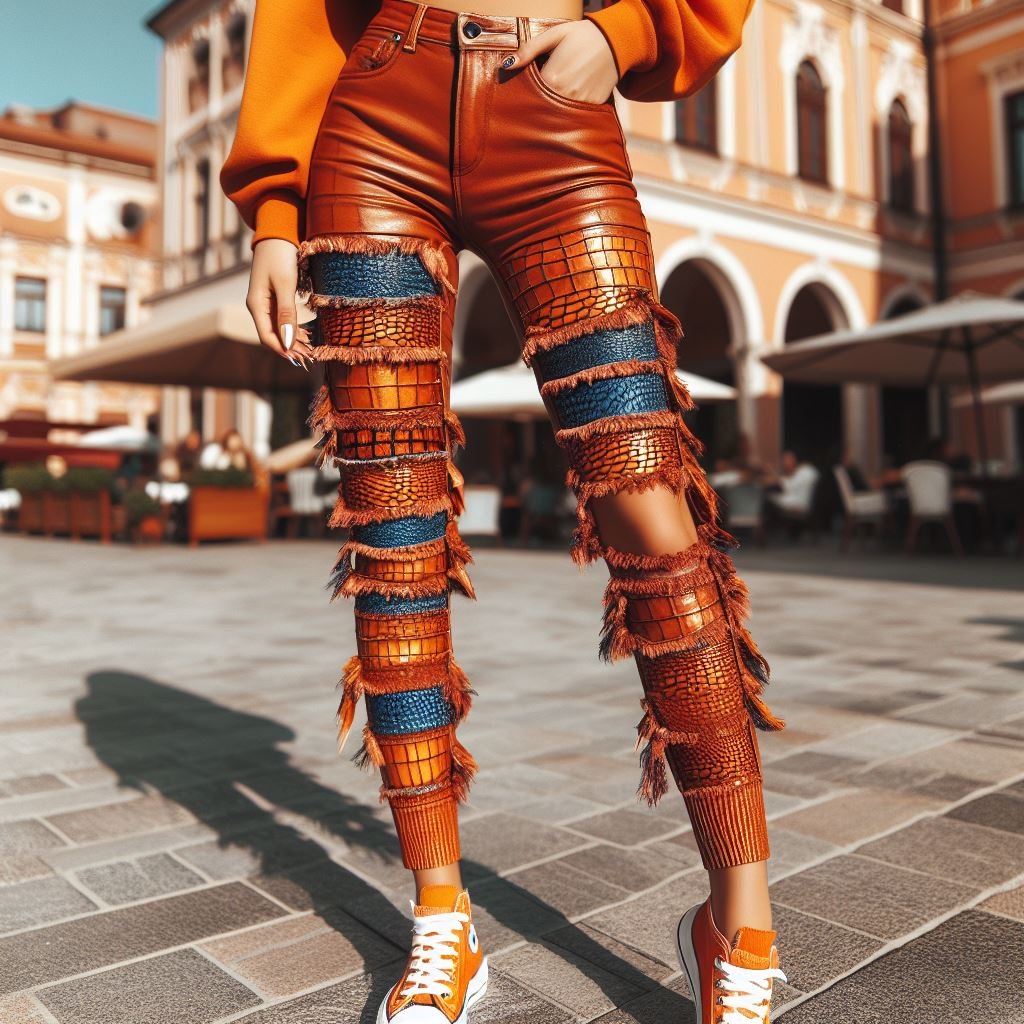 Crocodile Stacked Jeans 