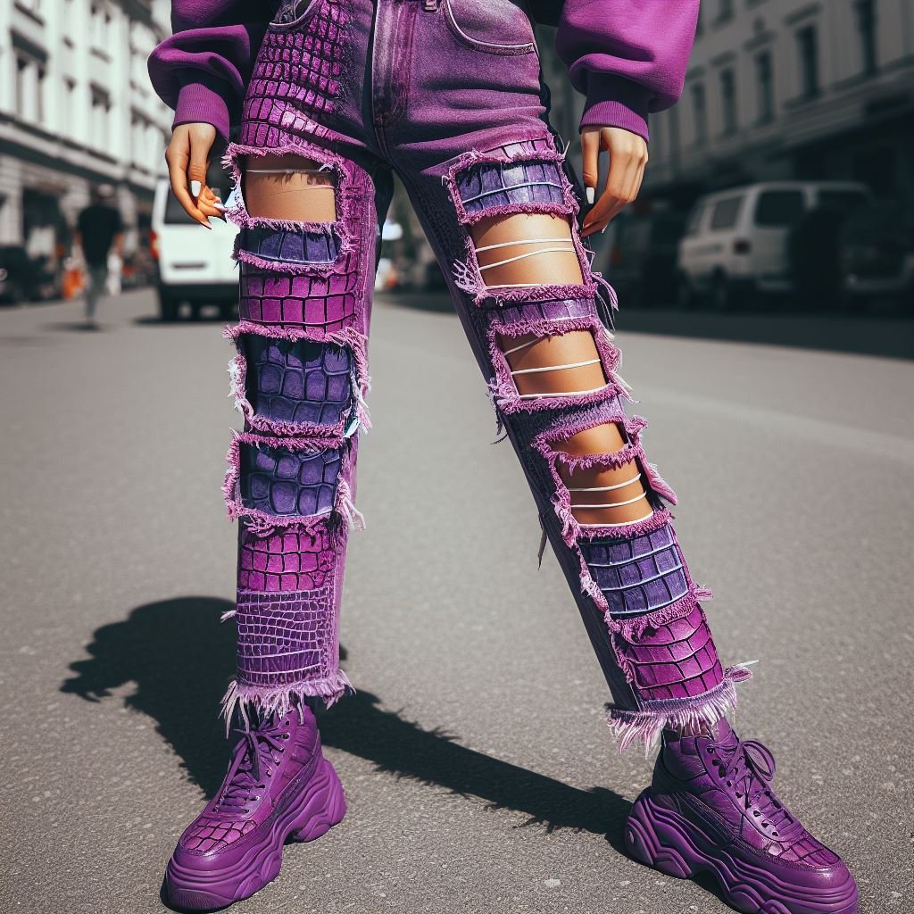 Crocodile Stacked Jeans 