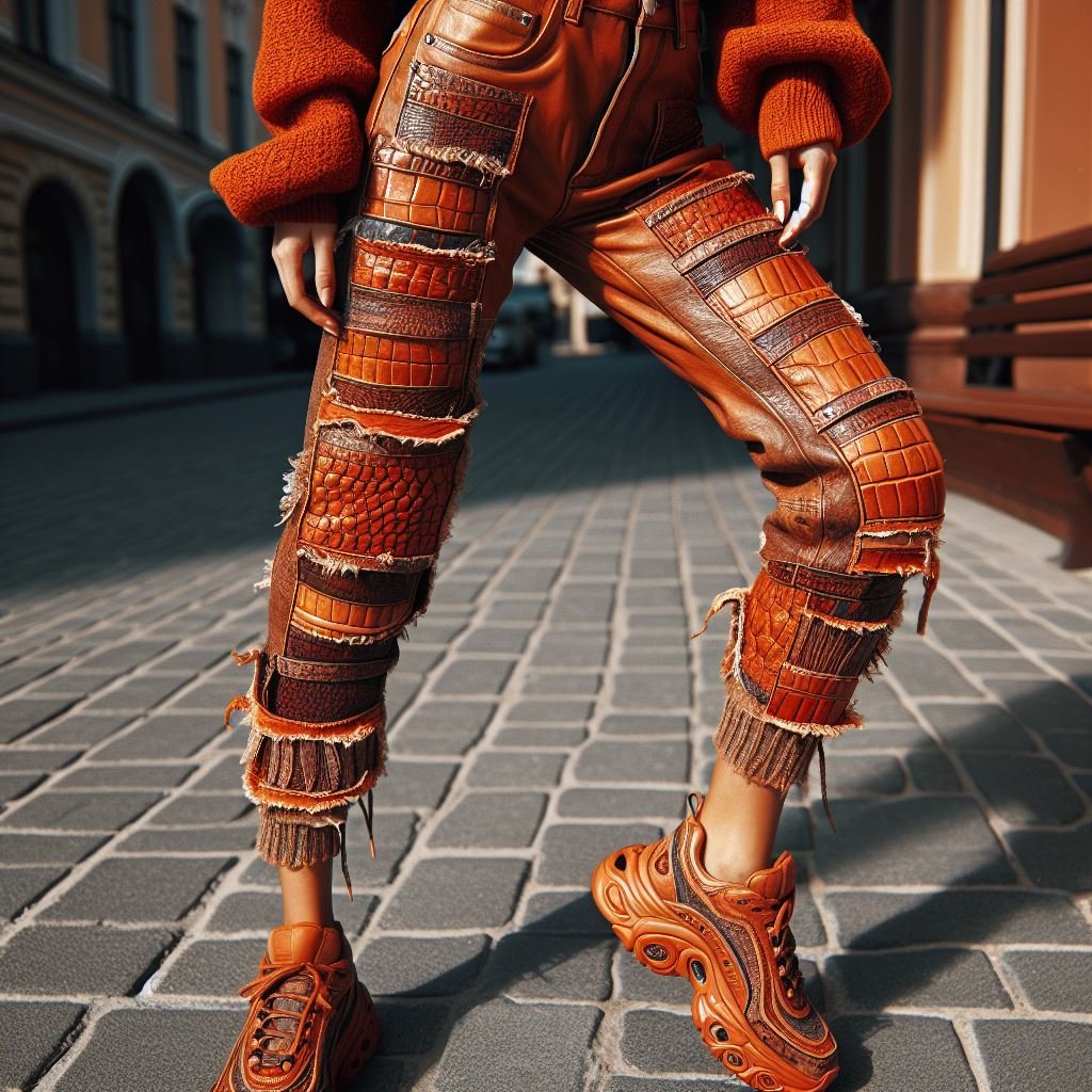 Crocodile Stacked Jeans 