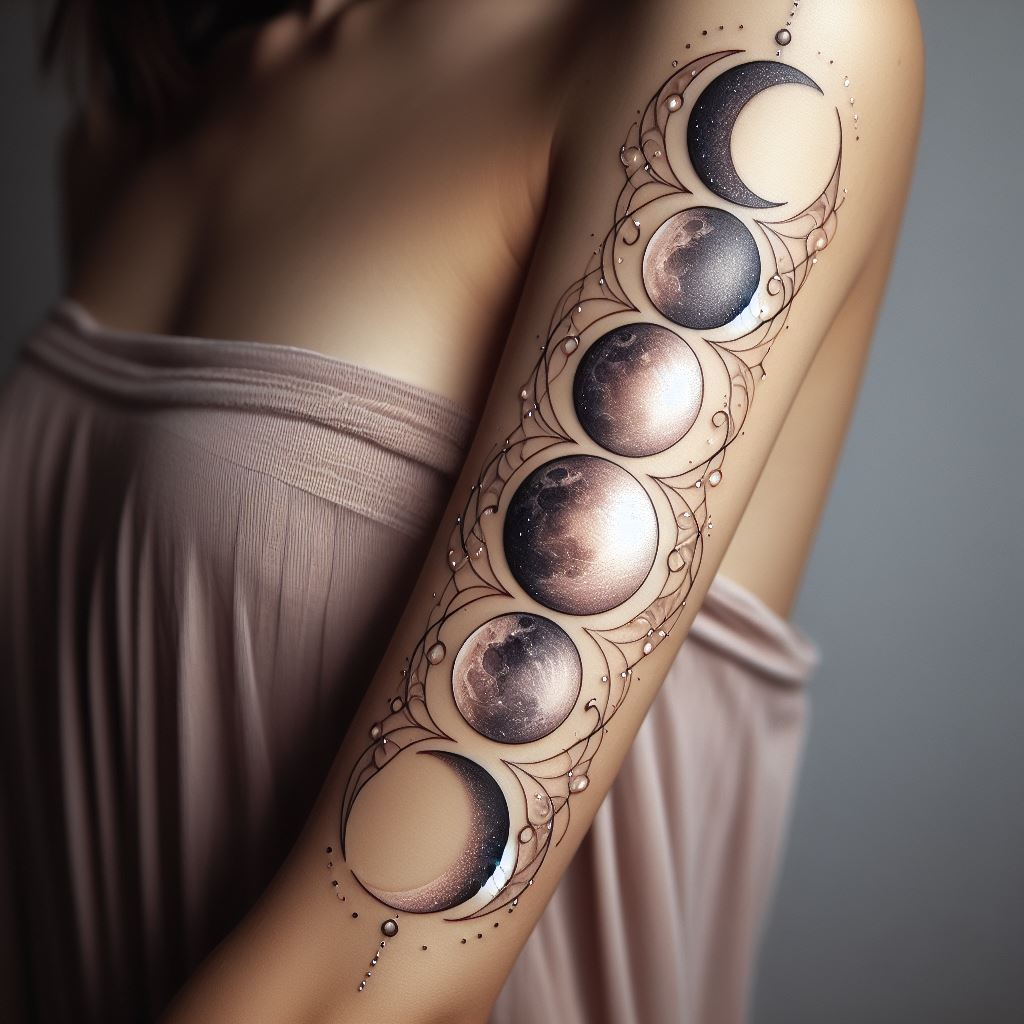 Hand Tattoos Crescent Moon & Phases