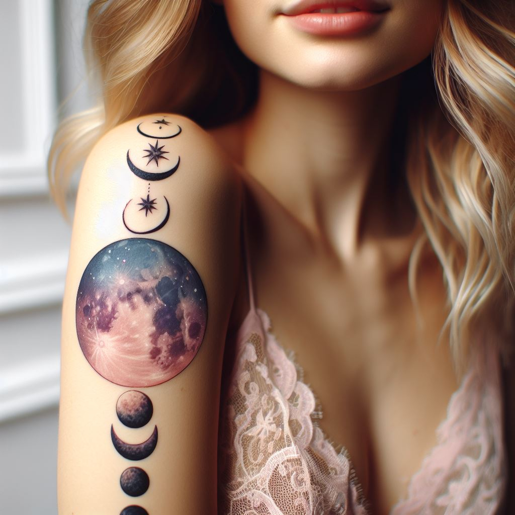 Hand Tattoos Crescent Moon & Phases