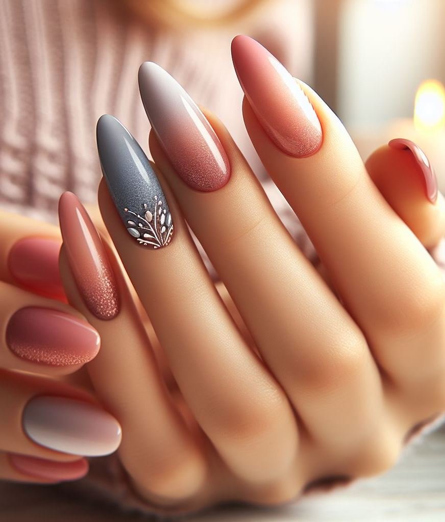 Elevate your nail game with pastel gradient ombre designs! Imagine a gentle transition from creamy yellow to peachy pink – pure, colorful bliss.