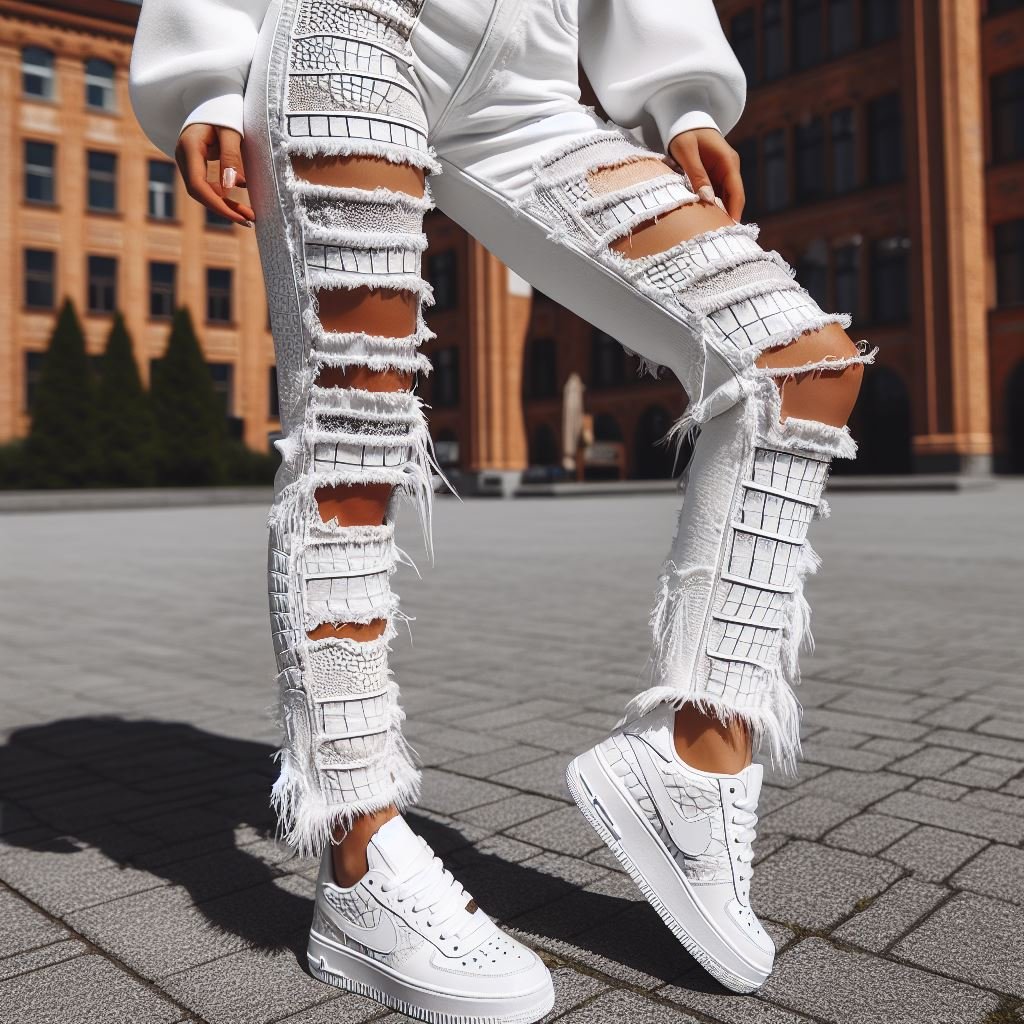White Stacked Jeans