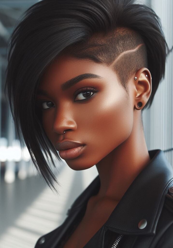 Edgy chic! This hairstyle combines the face-framing charm of curtain bangs with a bold side shave. The shaved sides add a touch of edge and peek-a-boo interest, while the bangs keep things balanced and stylish. Perfect for those who want to make a statement! #pocoko #curtainbangs #shorthairstyles #edgyhaircut