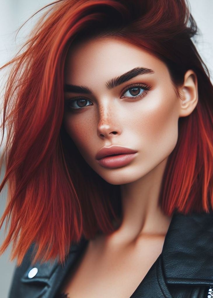 Warm Up Your Look ☀️: Embrace fiery red with orange undertones for a touch of sunshine in your hair, perfect for all seasons! Get inspired by this pin collection.