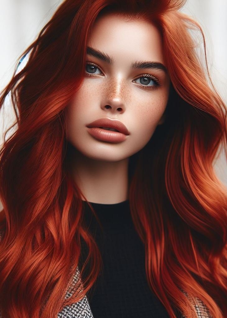 For the Fair of Skin ✨: Calling all fair complexions! Fiery red with orange undertones creates a striking and flattering contrast. Get inspired by these stunning looks!