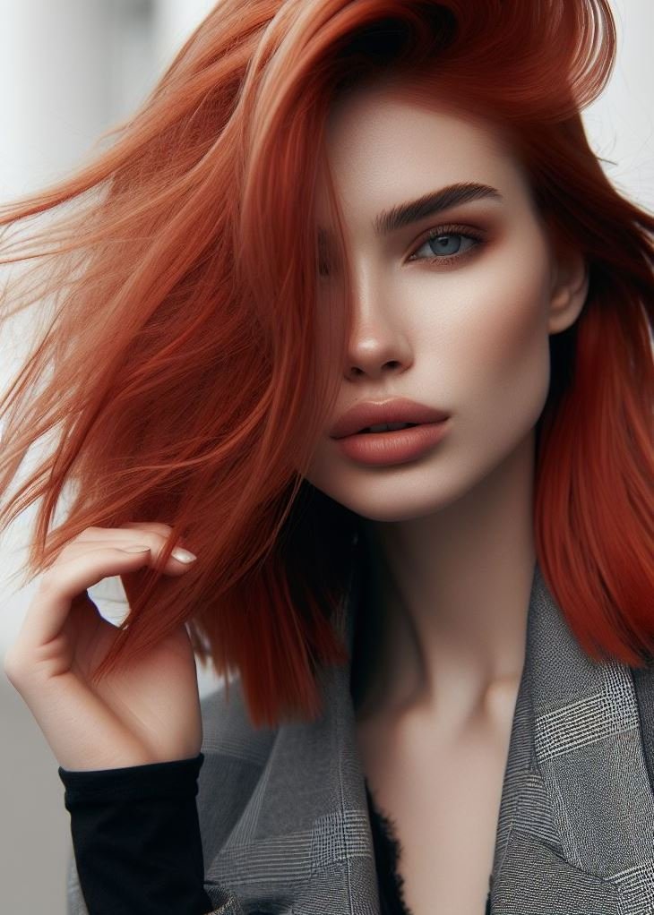 Edgy with a Touch of Whimsy ✨: Fiery red with orange undertones is the perfect balance between bold and playful. Get inspired by this pin collection for a hairstyle that's both edgy and captivating!