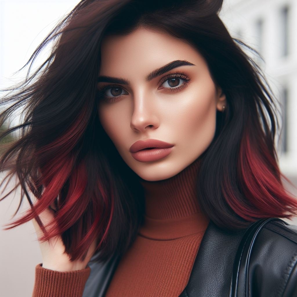 Brunette with a Twist: Indulge in the delicious world of chocolate cherry hair! This pin collection showcases rich browns intertwined with cherry highlights for a unique twist.