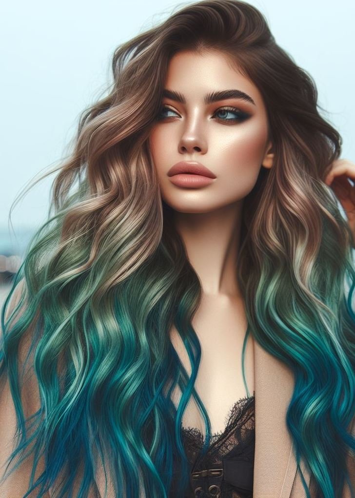 Dive into the Trend: Mermaid hair lets you unleash your inner mythical creature with a blend of ocean blues, greens, and purples. Get inspired by these magical looks! ‍♀️