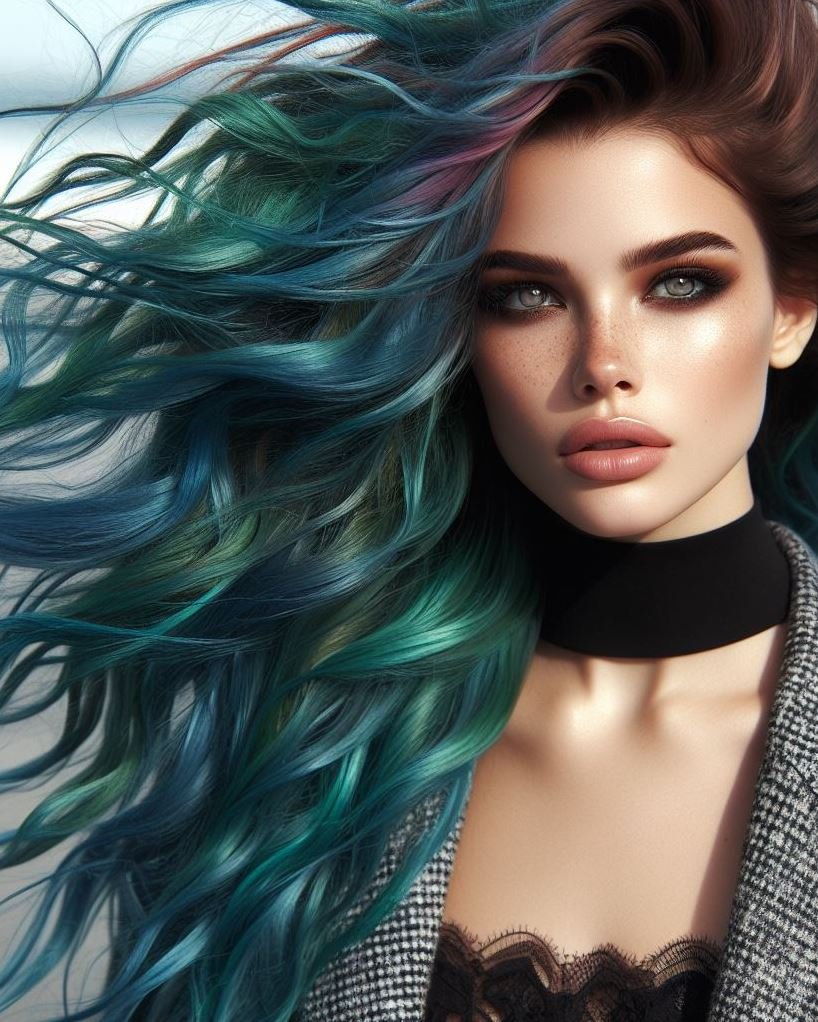 Beyond the Rainbow: Mermaid hair offers a captivating twist on traditional rainbow hair with an ocean-inspired color palette. Get inspired by these aquatic looks!