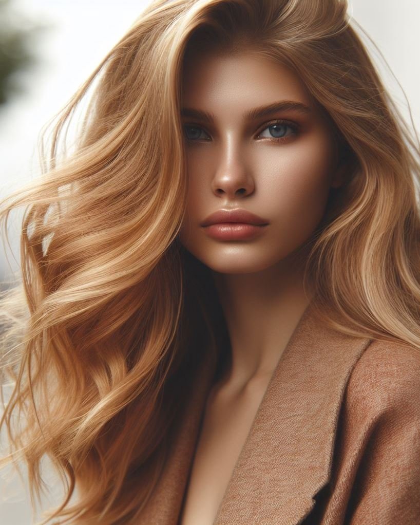 Brunette's Gateway to Blonde: Thinking of going blonde but hesitant? Strawberry blonde with golden highlights offers the perfect in-between! Get inspired for a subtle yet sun-kissed blonde transformation. ➡️☀️