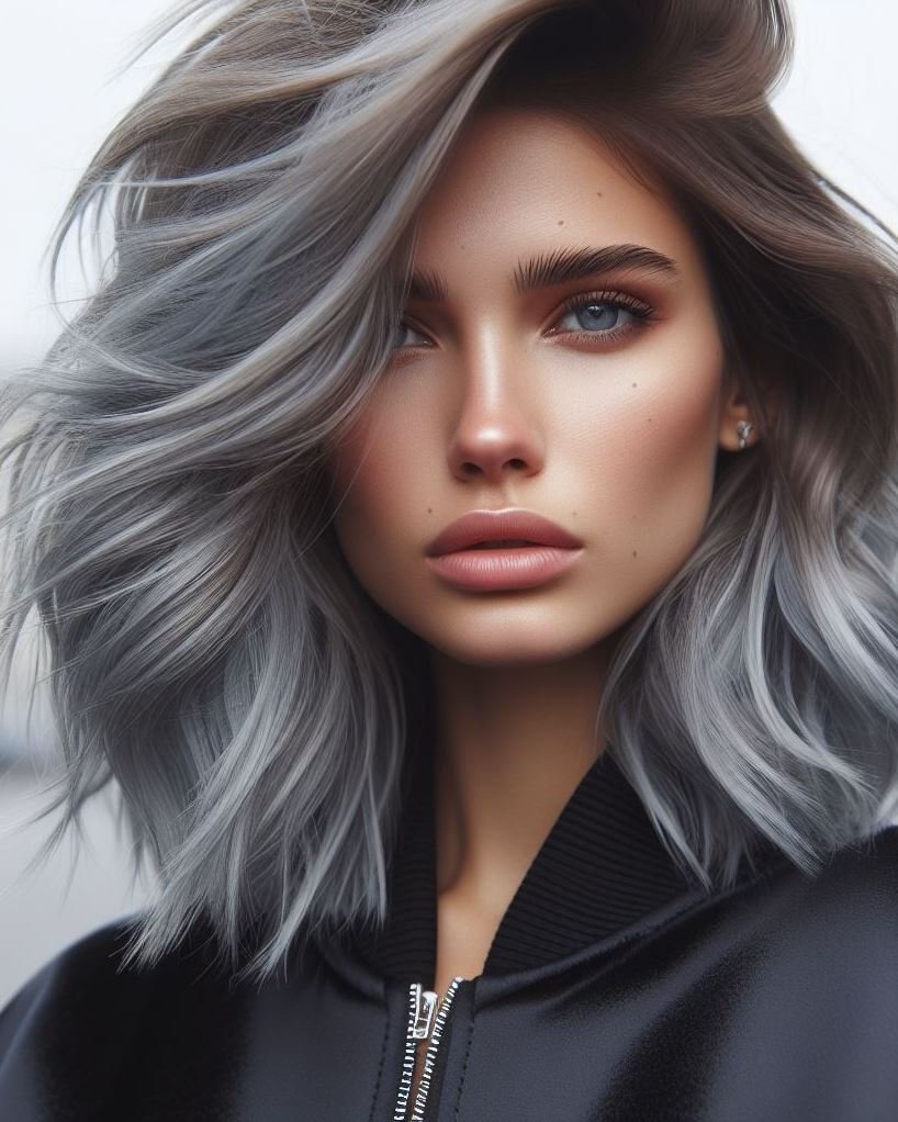 Peek-A-Boo Blue for the Subtly Bold: Don't shy away from color! Ash brown with icy blue peek-a-boo highlights offers a subtle yet impactful way to express your unique style. Get inspired!