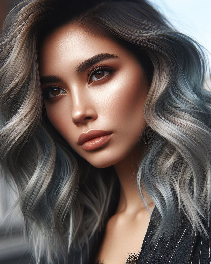 Fair Skin Fairytale: Calling all fair complexions! Ash brown with icy blue highlights creates a striking and ethereal contrast. Get inspired by these stunning looks! ✨