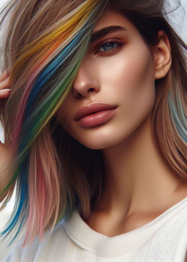 Rainbow Highlights for All Skin Tones: From fair to olive, there's a rainbow highlight combination to flatter your skin tone! Get inspired by this pin collection and find your perfect match.