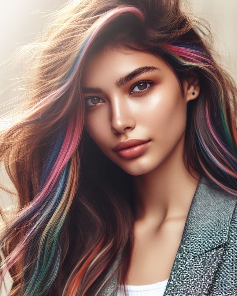 Rainbow Hair for Every Style: Thinking of adding rainbow highlights to your short hair, long locks, or curls? We've got you covered! Get inspired by this pin collection. ‍♀️